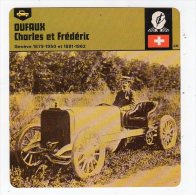 Sept15  70626    Dufaux Charles Et Frédéric   ( Fiche Auto ) - Car Racing - F1