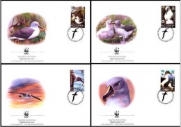 WWF W.W.F. 2003 South Georgia Grey-headed Albatros Set X4 FDC Fauna Bird Birds - FDC