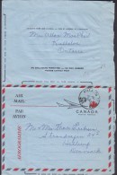 Canada Air Mail Par Avion Postal Stationery Ganzsache Entier Aerogramme KILLALOE STATION Ontario 1970 HELLERUP Denmark - 1953-.... Elizabeth II