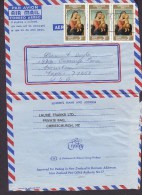 New Zealand Par Avion Air Mail Aerogramme WALKER ST. 1973 Cover Brief HOUSTON Texas USA 3-Stripe Madonna & Child - Airmail