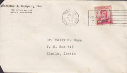 United States Possession Philippines MARSMAN & COMPANY, Inc. MANILA Cover 1939 Cover Brief ILOILO Commonwealth Overprint - Filipinas