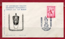 ARGENTINA 1962 DECORATED FDC (Militaria, Horses, Uniforms, Weapons, Fire) - Brieven En Documenten