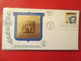 1985 USA - Scott # 2145 - Ameripex 86 Stamp Exhibition - Gold Replica FDC - 1981-1990