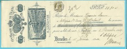 75 Op Recu Met Stempel BRUXELLES Met Firmaperforatie (perfin) "E.L." Van E. LEFEBVRE - 1909-34