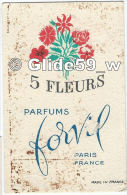 Carte Parfumée Parfums Forvil - 5 Fleurs - Paris - Antiquariat (bis 1960)