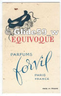 Carte Parfumée Parfums Forvil - Equivoque - Paris - Antiguas (hasta 1960)