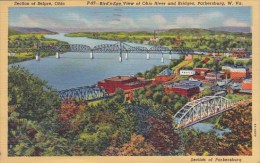 Birds Eye View Of Ohio River And Bridges Parkersburg West Virginia 1948 - Parkersburg