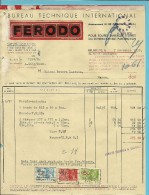Factuur Met Fiscale Zegels Met Firmaperforatie (perfin) "B.T.I." ??? Van FERODO A Bruxelles - 1934-51