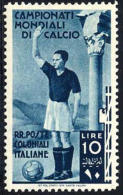 Italian Colonies #50 XF Mint Hinged 10 Lira Football/Soccer High Value - Emissions Générales