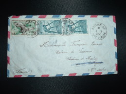 LETTRE PAR AVION Pour FRANCE TP PANGOLIN 8F + TP DAHOMEY 4F X2 OBL.9-9-1955 ABIDJAN RP COTE D'IVOIRE - Brieven En Documenten