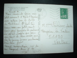 CP TP MARIANNE DE BEQUET 0,60 GRAVE DE CARNET OBL.MEC.22-6-1976 ARZON MORBIHAN (56) - 1971-1976 Marianne Of Béquet