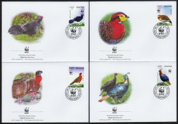 Ncw336fb WWF FAUNA VOGELS FAZANTEN PHEASANTS FASANE BIRDS VÖGEL AVES OISEAUX BHUTAN 2003 FDC's - FDC