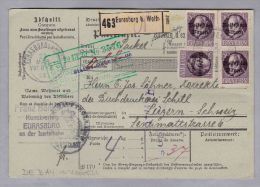 Heimat DE BAY Eurasburg B.Wlfr. 1920-03-23 Paketkarte Nach Luzern Mit 10 X 80 Pf. - Briefe U. Dokumente