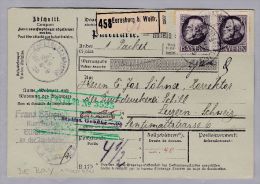 Heimat DE BAY Eurasburg B.Wlfr. 1920-03-21 Paketkarte Nach Luzern 4 X 2 M - Storia Postale