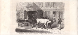 Gravure Sur Bois - 1866 - Clermont-Ferrand Convoi Du Pauvre - PRÉVOIR FRAIS DE PORT - Prenten & Gravure