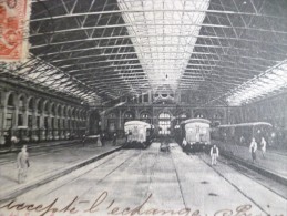 CPA Uruguay Montevideo Avec TP Ancien Et Cachet Aviation? Estacion Del Ferro Carril. Gare Train 1903 - Argentinië