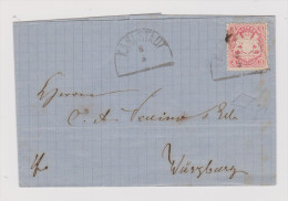 Heimat DE BAY Karlstadt 1874-05-08 Brief Nach Würzburg 3 Kreuzer Gez. - Storia Postale