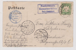 Heimat DE BAY Kemptnerhütte 1906-06-28 Posthilfstelle PK > München - Storia Postale