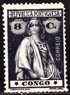 CONGO - 1914- Ceres.  8 C.  D. 15 X 14,  Papel Porcelana Médio, (ll-ll)  (*) MNG   MUNDIFIL  Nº 107 - Congo Portoghese