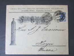 Finnland 1896 Toller Firmenbrief! Nr. 42 Als EF! Flytande Kolsyra. Aktiebolaget. Firmenzudruck. Helsingfors. - Briefe U. Dokumente