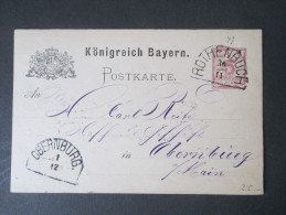 AD Bayern. Ganzsache. Halbkreisstempel Rothenbuch Und Obernburg. Schöne Karte!! - Entiers Postaux