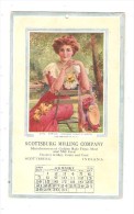 CPA Publicitaire Calendrier Scottsburg Milling Company : Femme Assise - Calendrier Aout ( August) 1910 - Werbepostkarten