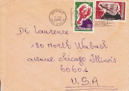 Cote D'Ivoire, Nr 397, Op Brief Van Bouaké Naar USA (07126) - Araignées