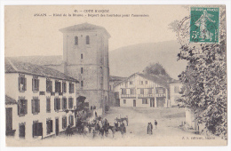 Cote Basque - Ascain - Hôtel De La Rhune - Départ Des Touristes Pour L'ascencion (à Dos De Mulets) Circulé 1910 - Ascain