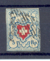 " Croix Non Encadrée, Rayon I "1851, Yvert 20, Cat. 130.00 Euros. - 1843-1852 Timbres Cantonaux Et  Fédéraux
