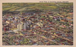 Nebraska Lincoln Aerial View Of Downtown Curteich - Lincoln