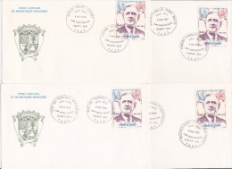 TAAF  DE GAULLE  FDC DES 4 DISTRICTS - FDC