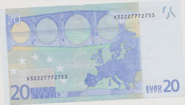 20 € Banknote Mit Besonderer Seriennummer X3 222 777 27 53 Für Sammler - 20 Euro