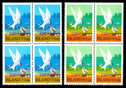 BIRDS-ARCTIC TERN-CHARITY STAMPS-ICELAND-1972-2 X BLOCK OF 4-MNH-A6-158 - Palmípedos Marinos