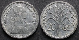 INDOCHINE  FRANCAISE 20 Cent 1945  Monnaie Coloniale  INDOCHINA   PORT OFFERT - Cambogia