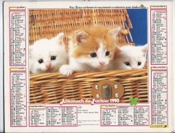 Calendrier Des Postes 1990  69 Rhone - Formato Grande : 1991-00