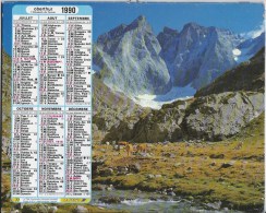 Calendrier Des Postes 1990  01 Ain - Tamaño Grande : 1991-00