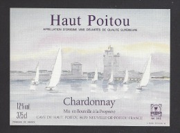 Etiquette De Vin Haut Poitou   -  Chardonnay  -  Thème Voiliers à La Rochelle - Segelboote & -schiffe