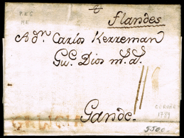 LA CORUÑA PREF.  - 7R - CARTA CIRC. 1789 A GANDE + PORTEO 11 - ...-1850 Prephilately