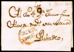 LA CORUÑA PREF.  - 8R - CARTA CIRC. 1805 A RIVADEO + PORTEO IMPRESO 9 - ...-1850 Prefilatelia