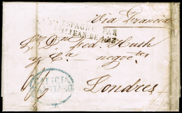 LA CORUÑA PREF.  - PE 18 A - CARTA CIRC. 1834 A LONDRES - VIA FRANCIA - MARCA - ...-1850 Prephilately