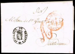 LA CORUÑA PREF.  - PE 25 R 13 R - CARTA CIRC. A PUENTEDEUME CON \"A\" (ABONO) - ...-1850 Prephilately