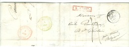 Roubaix 5.6.1848 Vers St.Ghislain  R.FRONT (rouge/rood) +ambulant  France Par Mouscron    Vert/groen - 1830-1849 (Belgique Indépendante)