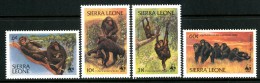 SIERRA LEONE 1983** - Scimpanze' -  4 Val. MNH Come Da Scansione - Chimpanzés