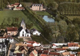 CPSM  -   PLAISIR  (78)   Vue Aérienne Sur L'Eglise Et Le Chateau , Monuments Historiques - Plaisir