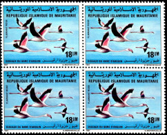 BIRDS-FLAMINGOS-BLOCK OF 4-MAURITANNIA-MNH-A6-10 - Flamingo's