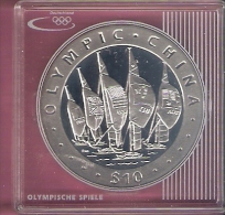 BRITISCH VIRGIN ISLANDS $10,- 2008 AG PROOF OLYMPICS BEIJING SAILING SHIPS - Britse Maagdeneilanden