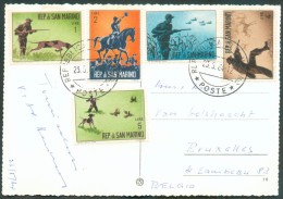 CV Du 23-5-1964 Vers Bruxelles Et Affranchie Avec Série CHASSE (Hunting), Chien, Cerf, Canard Et Oiseaux (bird). - 10825 - Brieven En Documenten