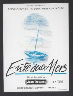 Etiquette De Vin Entre Deux Mers   -  Thème Bateau  -  J. Degrave à Gironde S/ Dropt  (33) - Bateaux à Voile & Voiliers