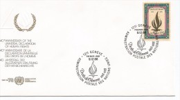 ONU NACIONES UNIDAS GENEVE 1988 DERECHOS DEL HOMBRE - Cartas & Documentos