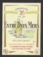 Etiquette De Vin Entre Deux Mers   -  Thème Bateau Voilier - Bateaux à Voile & Voiliers